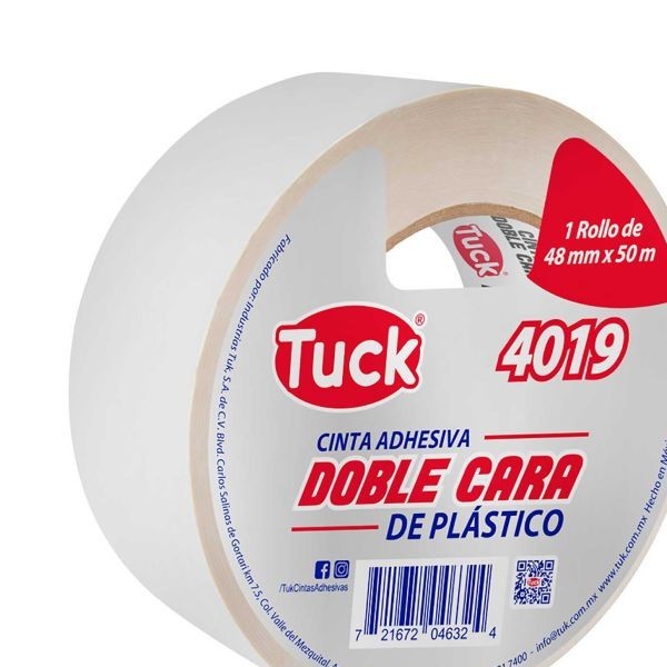 CINTA ADH. DOBLE CAPA PLAST. 18X50M 4019 TUK C.48